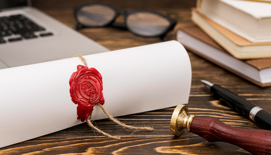 A red wax seal on paper represents Peak Reduction Certificates (PRCs).